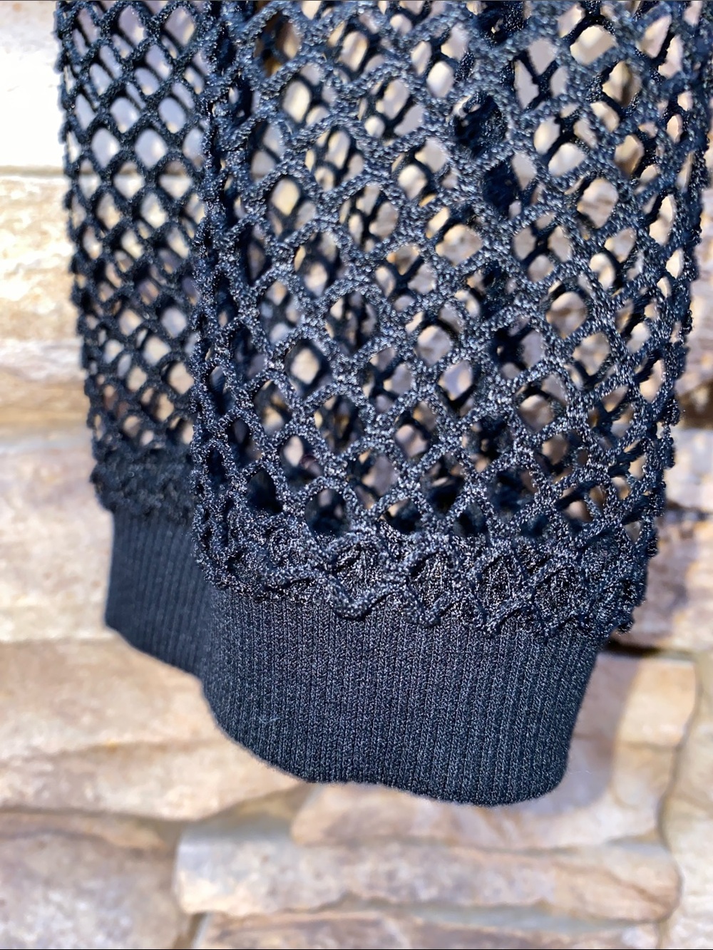 Dazy Black Fishnet Mesh Cutout Long Sleeve Crop Top Medium - Picture 4 of 8